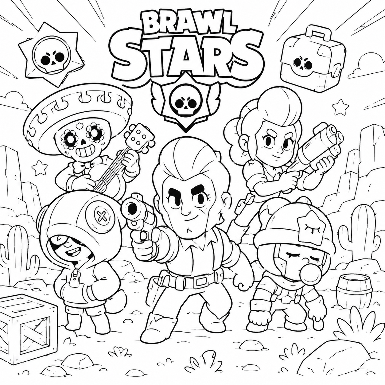 דפי צביעה בראול סטארס (Brawl Stars)
